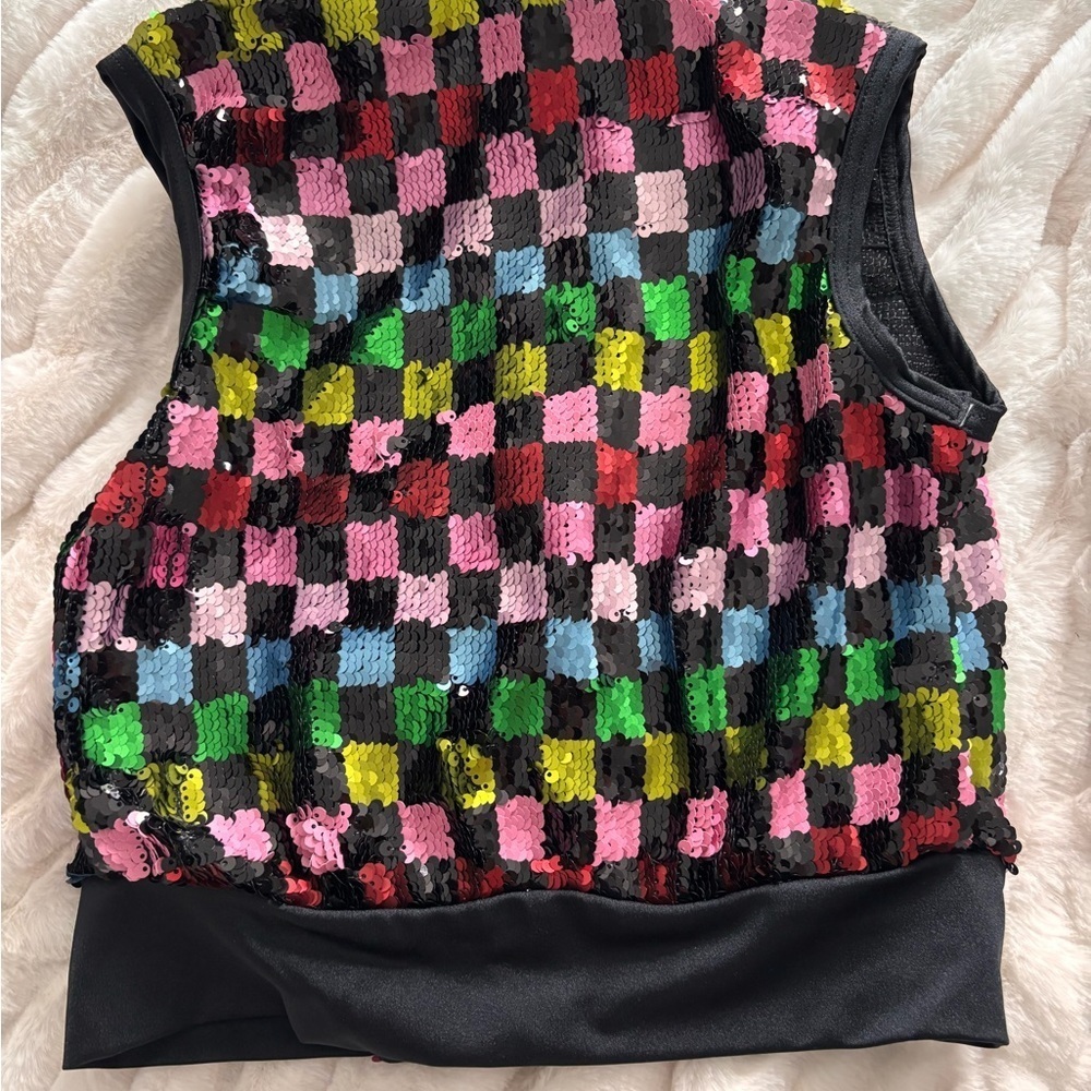 Colorful Checkered Kids Dance Vest - Picture 2 of 8
